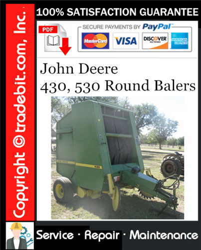 Product picture John Deere 430, 530 Round Balers Service Repair Manual Download ★
