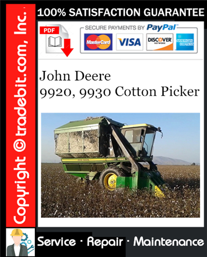 Product picture John Deere 9920, 9930 Cotton Picker Service Repair Manual Download ★