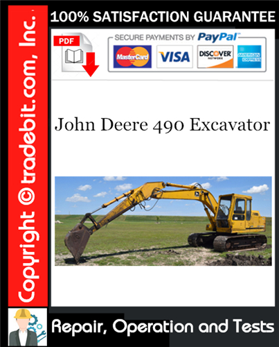 Product picture John Deere 490 Excavator Repair, Operation and Tests Technical Manual Download ★