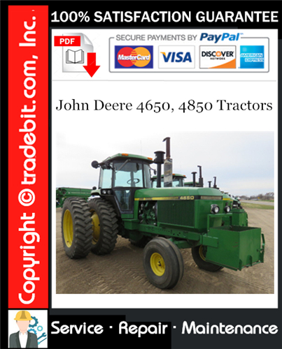 Product picture John Deere 4650, 4850 Tractors Repair Technical Manual Download ★