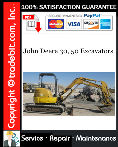 Product picture John Deere 30, 50 Excavators Service Repair Manual Download ★