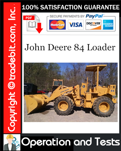 Product picture John Deere 84 Loader Operation and Test Technical Manual Download ★