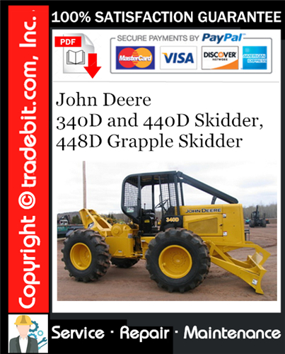 Product picture John Deere 340D and 440D Skidder, 448D Grapple Skidder Repair Technical Manual Download ★