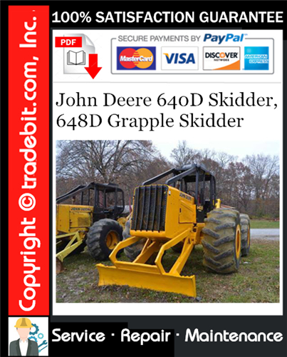 Product picture John Deere 640D Skidder, 648D Grapple Skidder Repair Technical Manual Download ★