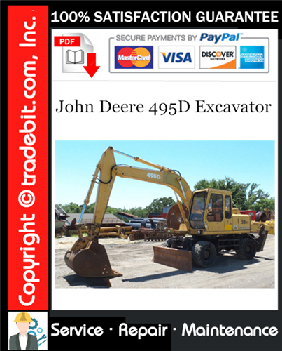 Product picture John Deere 495D Excavator Repair Technical Manual Download ★