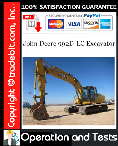 Product picture John Deere 992D-LC Excavator Operation and Tests Technical Manual Download ★