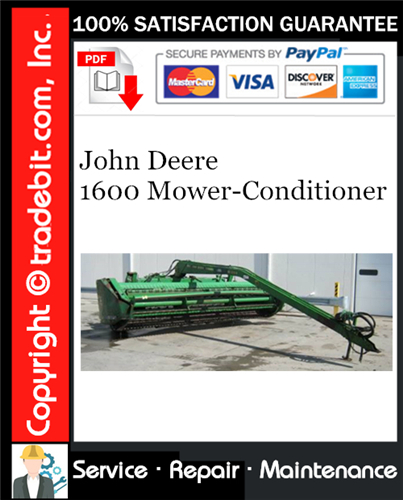 Product picture John Deere 1600 Mower-Conditioner Service Repair Manual Download ★