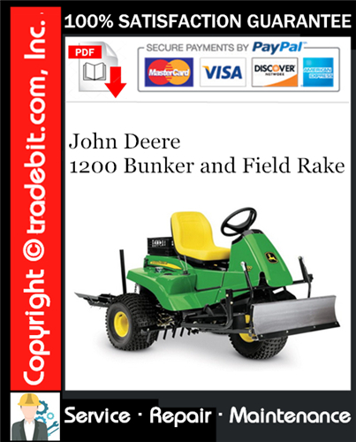 Product picture John Deere 1200 Bunker and Field Rake Service Repair Manual Download ★