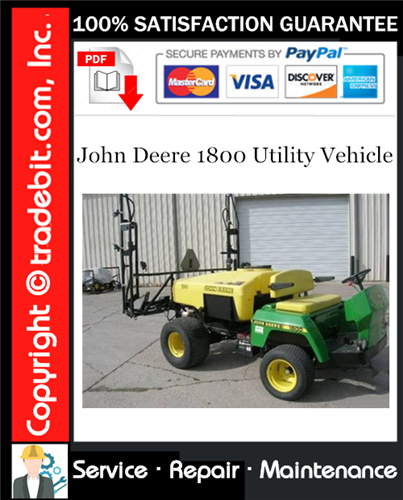 Product picture John Deere 1800 Utility Vehicle Service Repair Manual Download ★