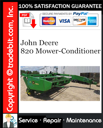 Product picture John Deere 820 Mower-Conditioner Service Repair Manual Download ★