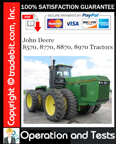 Product picture John Deere 8570, 8770, 8870, 8970 Tractors Operation and Tests Technical Manual Download ★