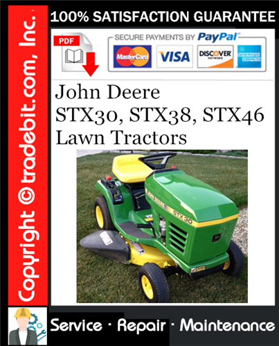 Product picture John Deere STX30, STX38, STX46 Lawn Tractors Service Repair Manual Download ★