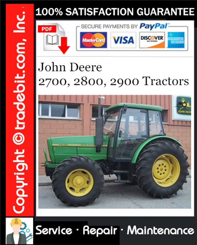 Product picture John Deere 2700, 2800, 2900 Tractors Service Repair Manual Download ★