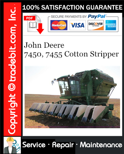 Product picture John Deere 7450, 7455 Cotton Stripper Service Repair Manual Download ★