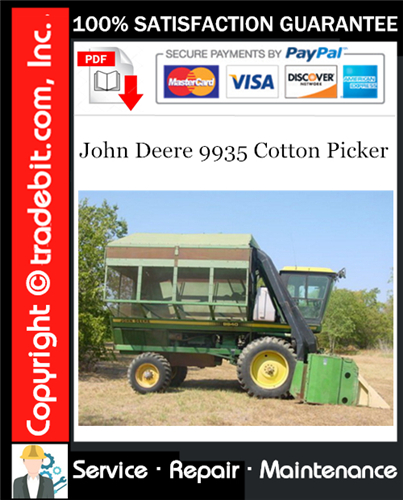 Product picture John Deere 9935 Cotton Picker Service Repair Manual Download ★