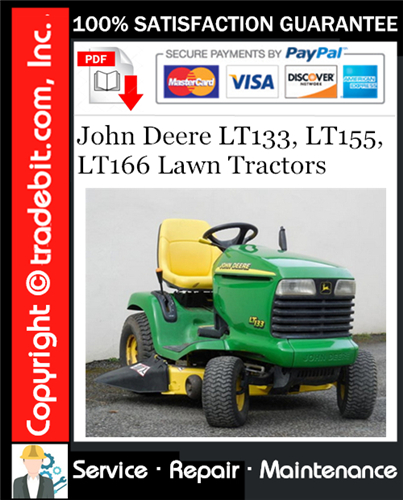 Product picture John Deere LT133, LT155, LT166 Lawn Tractors Service Repair Manual Download ★