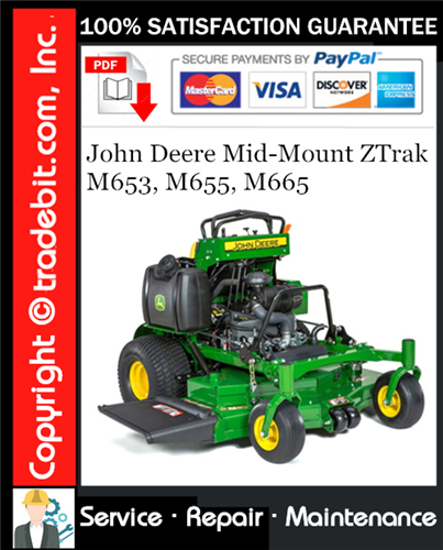 Product picture John Deere Mid-Mount ZTrak M653, M655, M665 Service Repair Manual Download ★