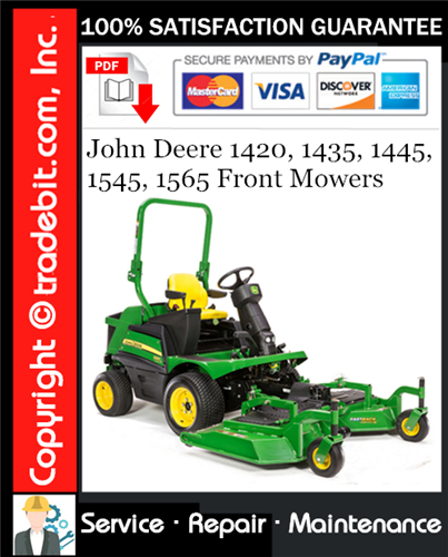 Product picture John Deere 1420, 1435, 1445, 1545, 1565 Front Mowers Service Repair Manual Download ★