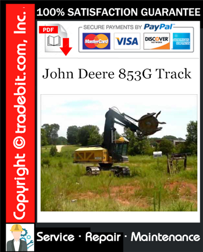 Product picture John Deere 853G Track Service Repair Manual Download ★