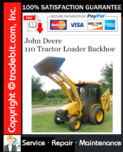 Product picture John Deere 110 Tractor Loader Backhoe Service Repair Manual Download ★