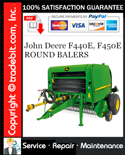Product picture John Deere F440E, F450E ROUND BALERS Service Repair Manual Download ★