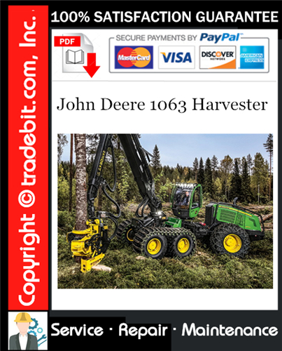 Product picture John Deere 1063 Harvester Service Repair Manual Download ★