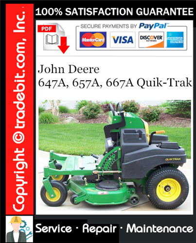 Product picture John Deere 647A, 657A, 667A Quik-Trak Service Repair Manual Download ★