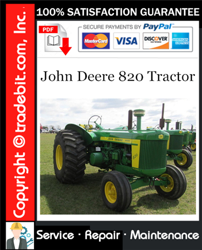 Product picture John Deere 820 Tractor Service Repair Manual Download ★