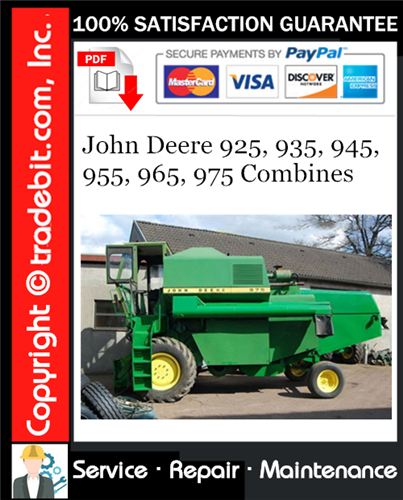 Product picture John Deere 925, 935, 945, 955, 965, 975 Combines Service Repair Manual Download ★