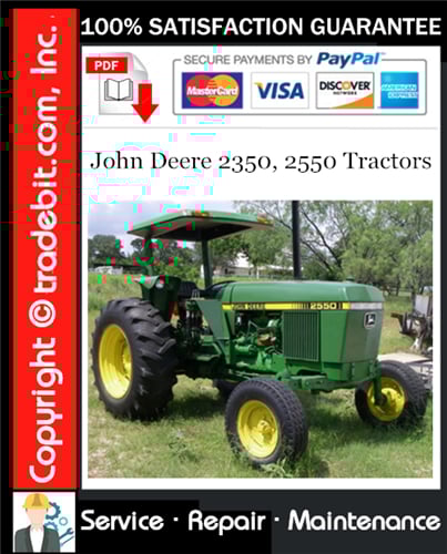 Product picture John Deere 2350, 2550 Tractors Service Repair Manual Download ★