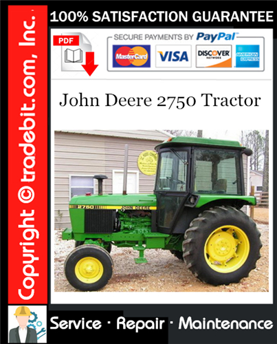 Product picture John Deere 2750 Tractor Service Repair Manual Download ★