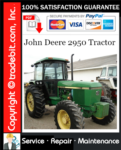 Product picture John Deere 2950 Tractor Service Repair Manual Download ★