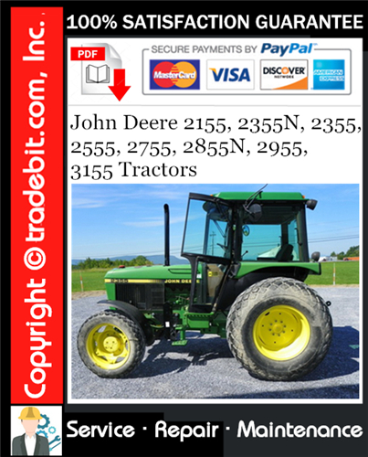 Product picture John Deere 2155, 2355N, 2355, 2555, 2755, 2855N, 2955, 3155 Tractors Service Repair Manual Download ★