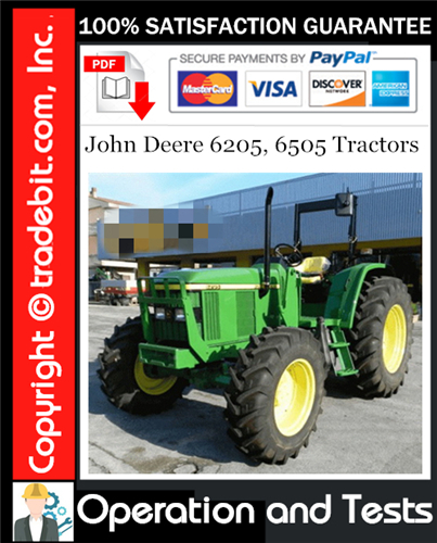 Product picture John Deere 6205, 6505 Tractors Operation and Tests Technical Manual Download ★