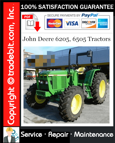 Product picture John Deere 6205, 6505 Tractors Service Repair Manual Download ★