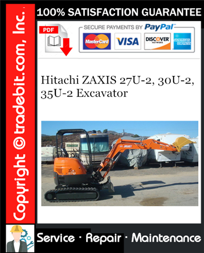 Product picture Hitachi ZAXIS 27U-2, 30U-2, 35U-2 Excavator Service Repair Manual Download ★