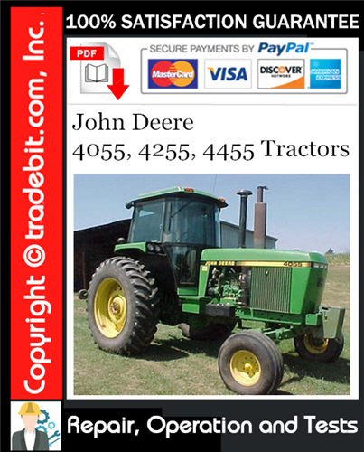Product picture John Deere 4055, 4255, 4455 Tractors Repair, Operation and Tests Technical Manual Download ★