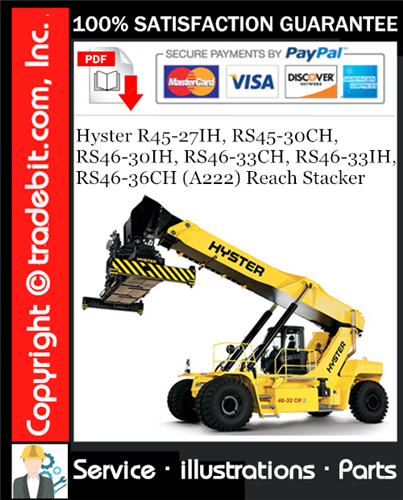 Product picture Hyster R45-27IH, RS45-30CH, RS46-30IH, RS46-33CH, RS46-33IH, RS46-36CH (A222) Reach Stacker Parts Manual Download ★