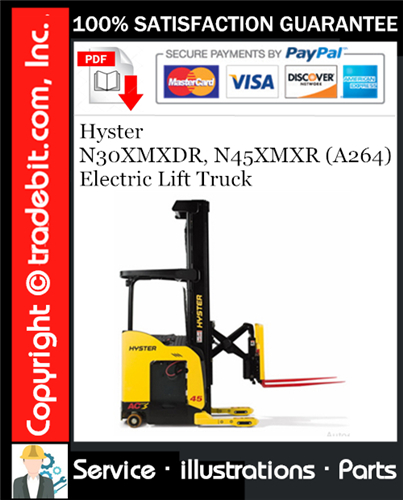 Product picture Hyster N30XMXDR, N45XMXR (A264) Electric Lift Truck Parts Manual Download ★