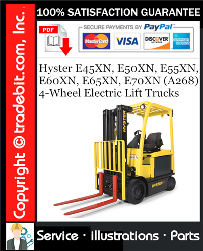 Product picture Hyster E45XN, E50XN, E55XN, E60XN, E65XN, E70XN (A268) 4-Wheel Electric Lift Trucks Parts Manual Download ★