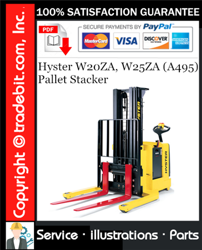Product picture Hyster W20ZA, W25ZA (A495) Pallet Stacker Parts Manual Download ★