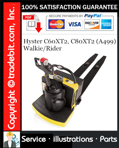 Product picture Hyster C60XT2, C80XT2 (A499) Walkie/Rider Parts Manual Download ★