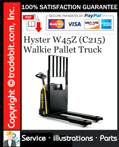 Product picture Hyster W45Z (C215) Walkie Pallet Truck Parts Manual Download ★