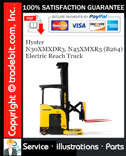 Product picture Hyster N30XMXDR3, N45XMXR3 (B264) Electric Reach Truck Parts Manual Download ★