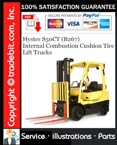 Product picture Hyster S50CT (B267) Internal Combustion Cushion Tire Lift Trucks Parts Manual Download ★