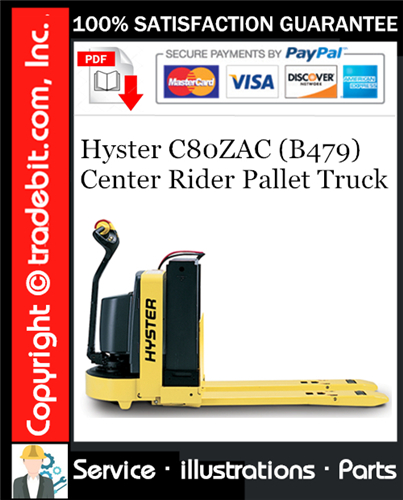 Product picture Hyster C80ZAC (B479) Center Rider Pallet Truck Parts Manual Download ★