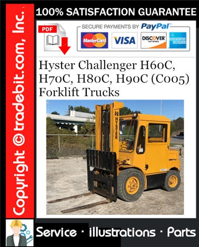 Product picture Hyster Challenger H60C, H70C, H80C, H90C (C005) Forklift Trucks Parts Manual Download ★