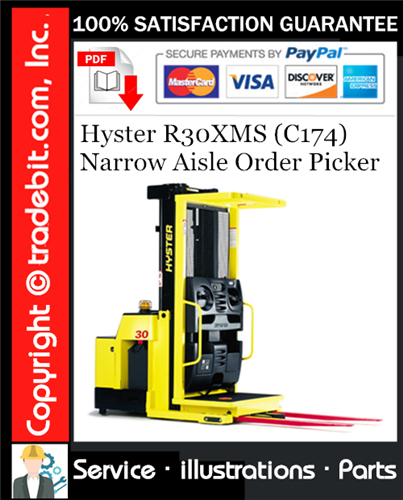 Product picture Hyster R30XMS (C174) Narrow Aisle Order Picker Parts Manual Download ★