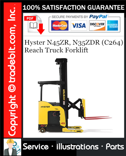 Product picture Hyster N45ZR, N35ZDR (C264) Reach Truck Forklift Parts Manual Download ★