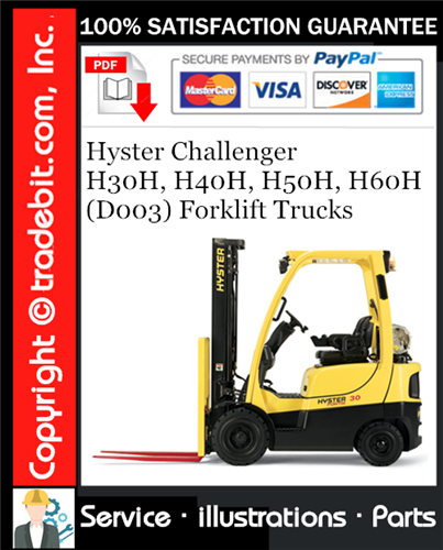 Product picture Hyster Challenger H30H, H40H, H50H, H60H (D003) Forklift Trucks Parts Manual Download ★